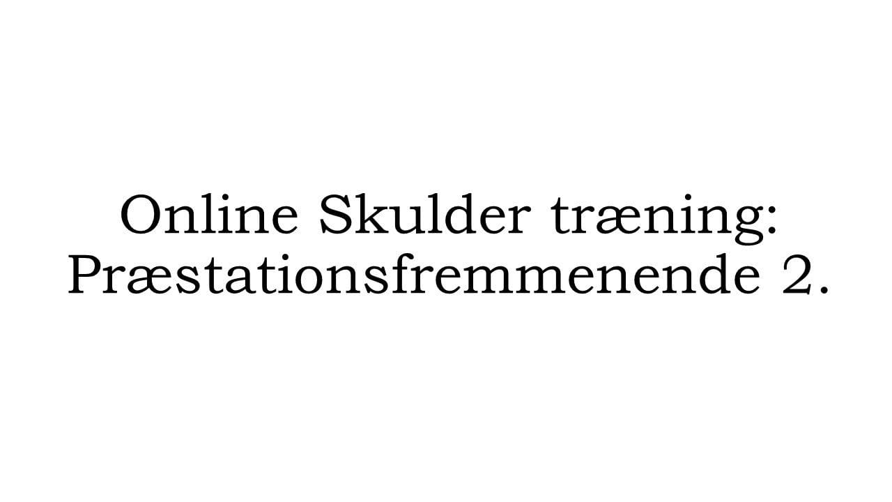 trænings kategori præstations fremme del 2.